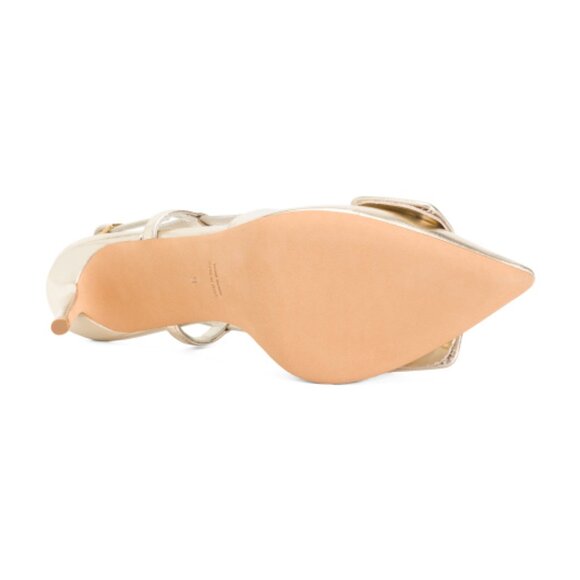 SOMETHING BLEU Made In Italy Leather Halen Slingback Pumps - Picture 3 of 3